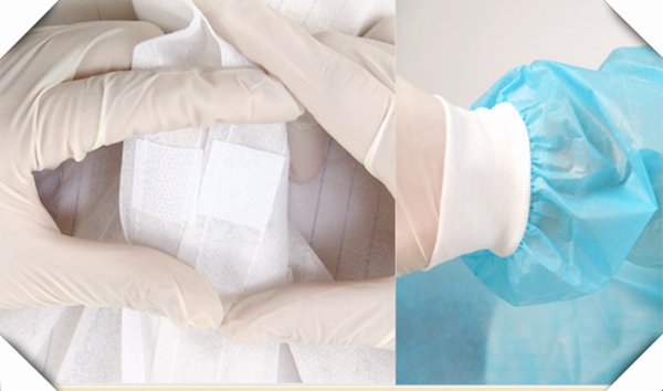 Pakaian Kerja Produk Medis Steril Bedah Gown Plastik Isolasi Hijau Gown Bedah Gowns Bedah Sekali Pakai