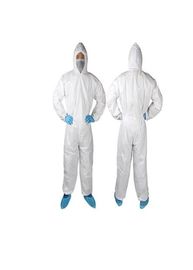 Cina Coverall Sekali Pakai Fluid Resistant Dengan Hood Elastis / Cuff / Pinggang / Ankle pabrik
