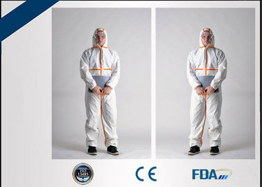 Cina Lateks Bebas Sekali Pakai Coverall Suit Cairan Tahan Untuk Klinik / Laboratorium Medis pabrik
