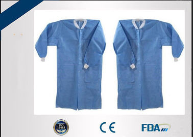 Cina Gaun Lab Sekali Pakai Bebas Fiberglass Tidak Beracun Dengan Manset Elastis / Rajutan pabrik
