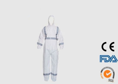 Jenis 5 6 Baju PPE Sekali Pakai Dengan Pergelangan Tangan Elastis / Pinggang / Pergelangan Kaki